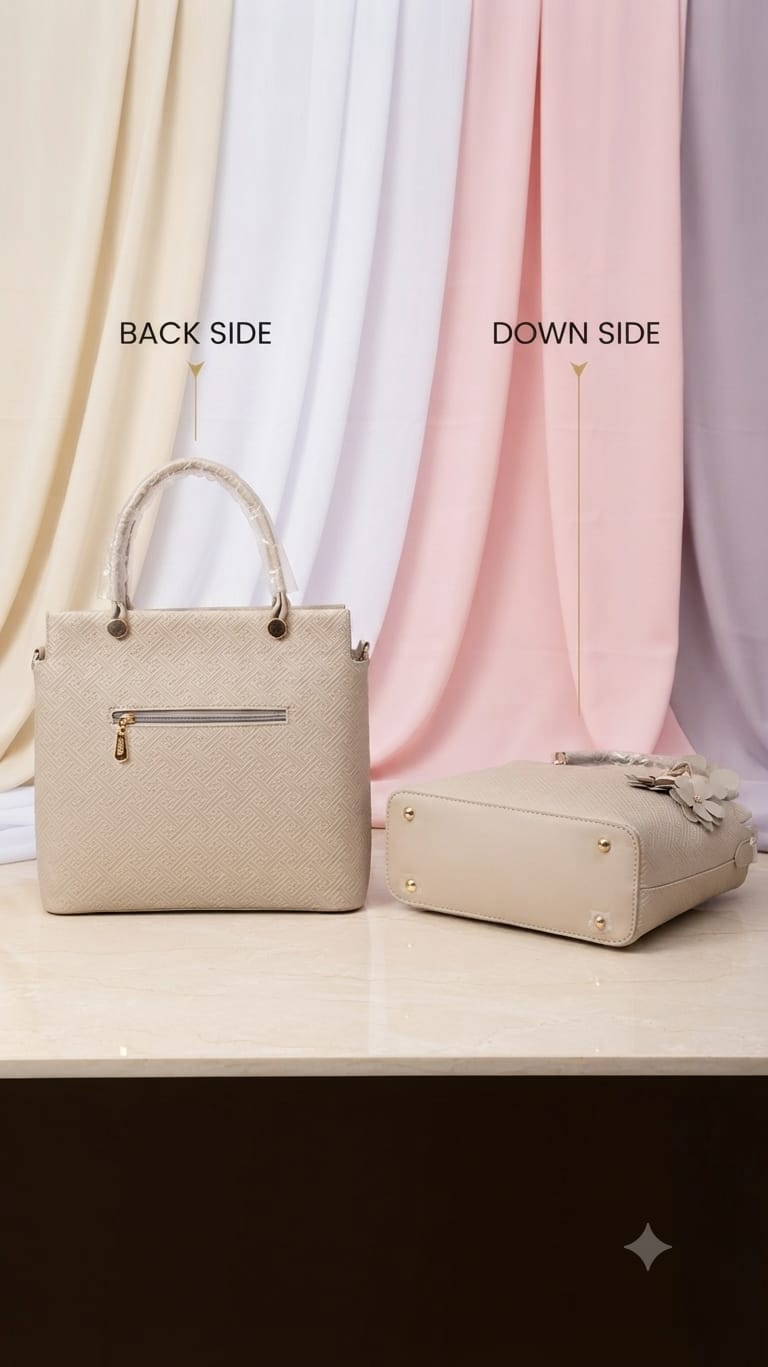 Edone Premium PU Leather Fancy Handbag for Women | Stylish Handbag with Handle | 1 Compartment + 2 Inside Pockets | Elegant Pink & Black Daily Use Handbag
