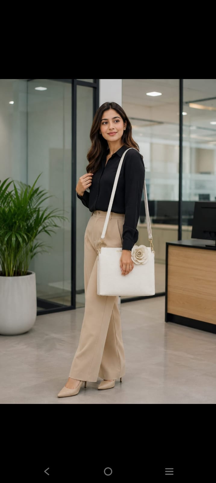 Edone Premium PU Leather Fancy Handbag for Women | Stylish Handbag with Handle | 1 Compartment + 2 Inside Pockets | Elegant Pink & Black Daily Use Handbag