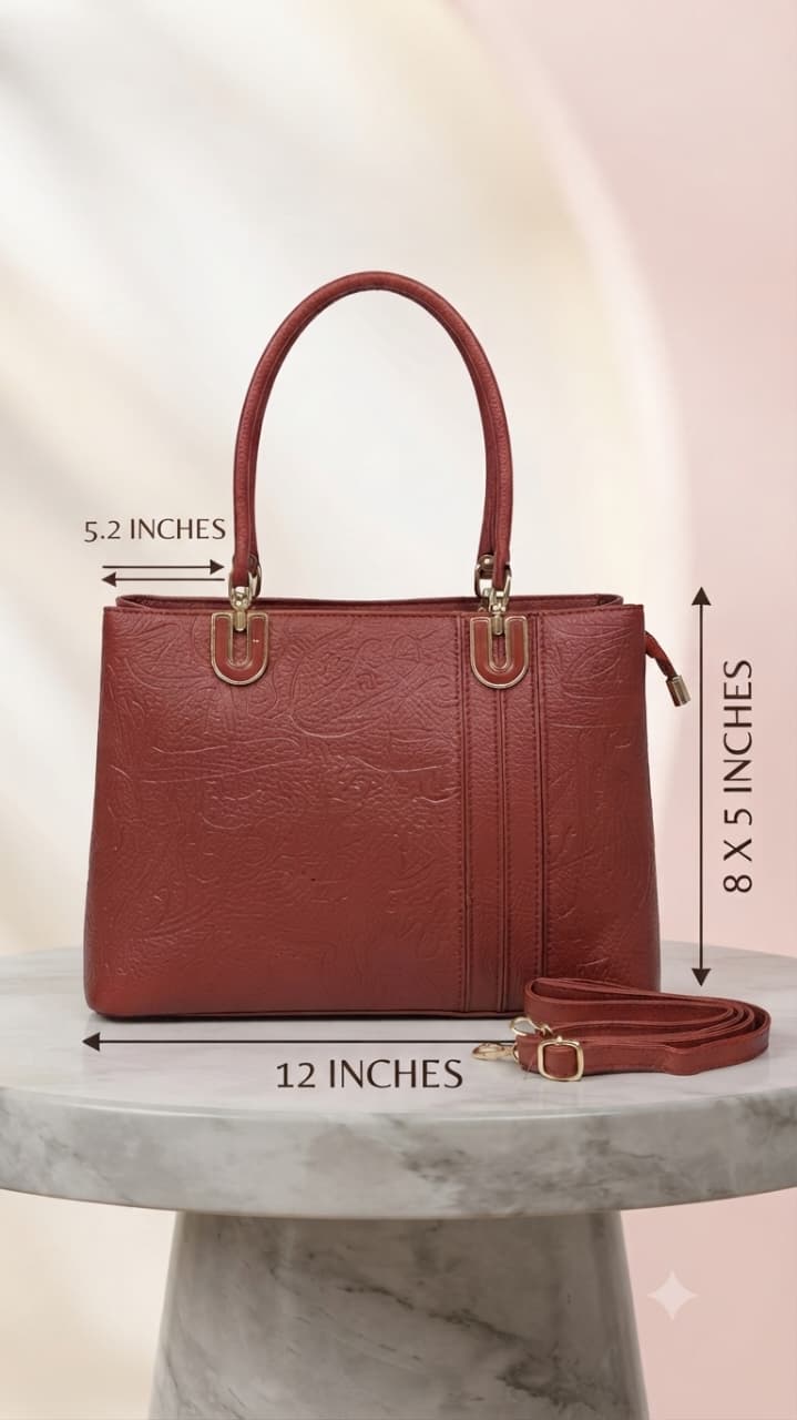 Edone Premium PU Leather Party Handbag with Long Strap in Black, Maroon, Off-White & Camel | Elegant Multi-Compartment Evening Purse