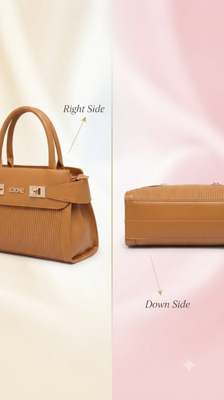 Edone Premium PU Leather Party Handbag with Long Strap in Cream, Maroon & Tan | Elegant Multi-Compartment Evening Purse