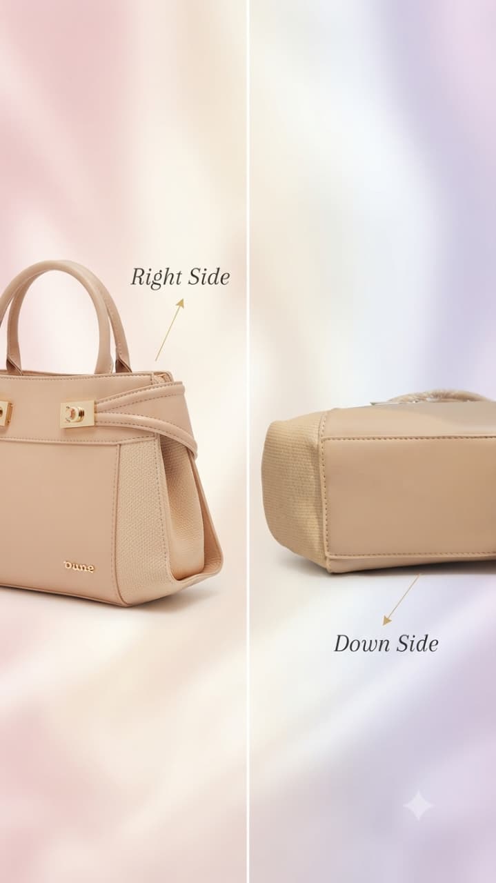 Edone Premium PU Leather Party Handbag with Long Strap in Cream, Maroon & Tan | Elegant Multi-Compartment Evening Purse