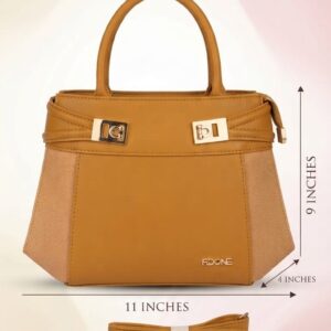 Edone Premium PU Leather Party Handbag with Long Strap in Cream, Maroon & Tan | Elegant Multi-Compartment Evening Purse