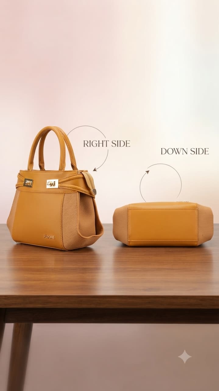Edone Premium PU Leather Party Handbag with Long Strap in Cream, Maroon & Tan | Elegant Multi-Compartment Evening Purse