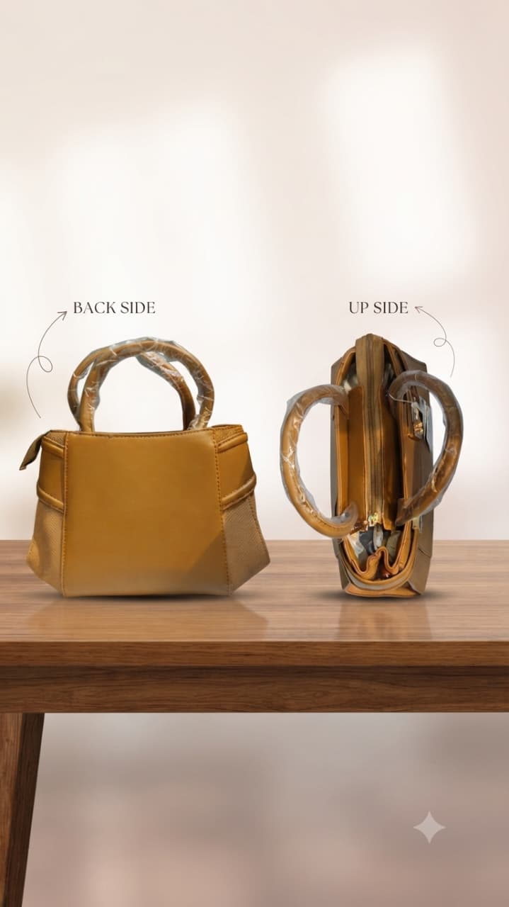 Edone Premium PU Leather Party Handbag with Long Strap in Cream, Maroon & Tan | Elegant Multi-Compartment Evening Purse
