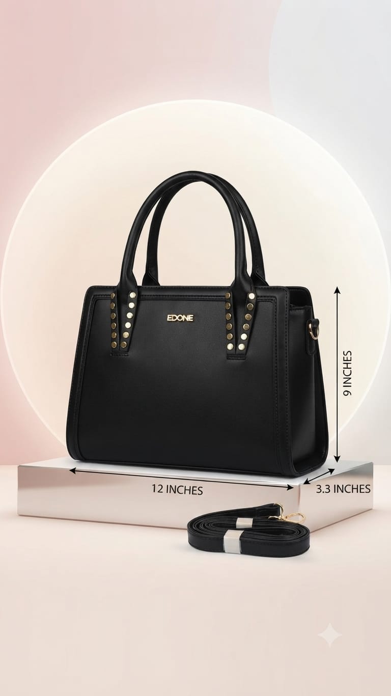 Edone Premium PU Leather Party Handbag with Long Strap in Black, Maroon, Off-White, Camel, Pink & Tan | Elegant Multi-Compartment Evening Purse