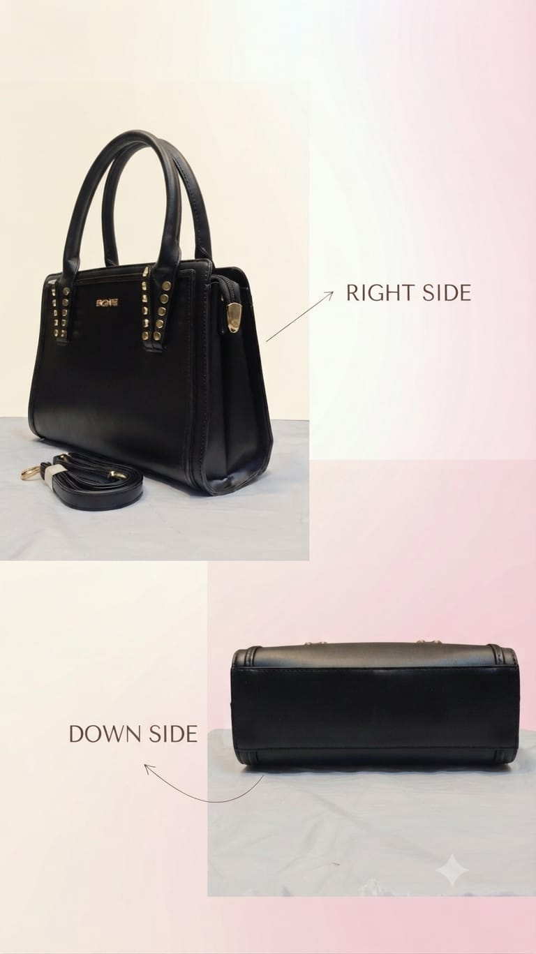 Edone Premium PU Leather Party Handbag with Long Strap in Black, Maroon, Off-White, Camel, Pink & Tan | Elegant Multi-Compartment Evening Purse