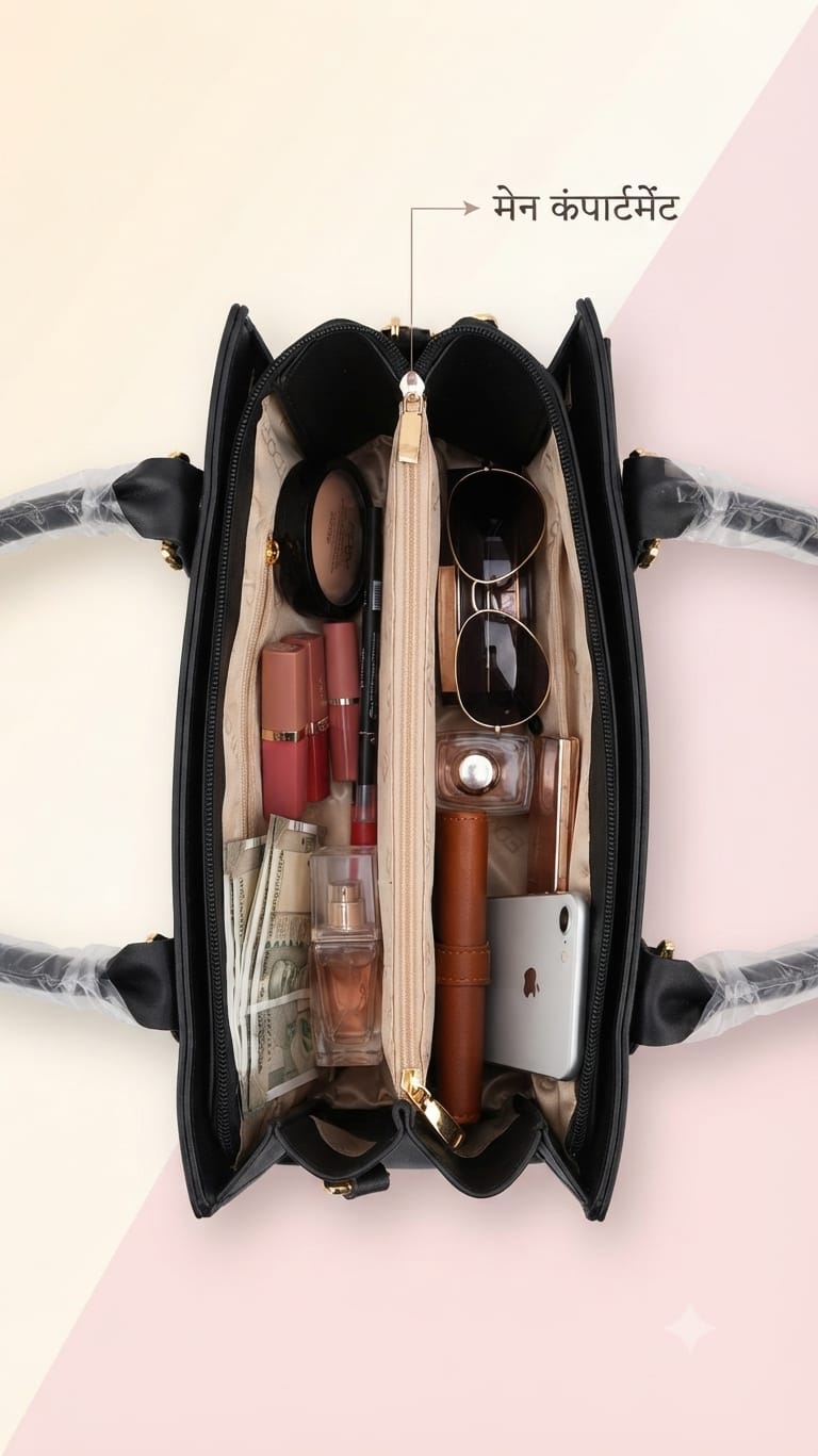 Edone Premium PU Leather Party Handbag with Long Strap in Black, Maroon, Off-White, Camel, Pink & Tan | Elegant Multi-Compartment Evening Purse