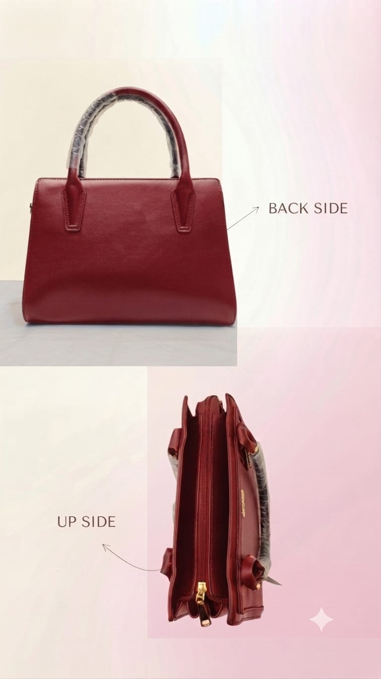 Edone Premium PU Leather Party Handbag with Long Strap in Black, Maroon, Off-White, Camel, Pink & Tan | Elegant Multi-Compartment Evening Purse