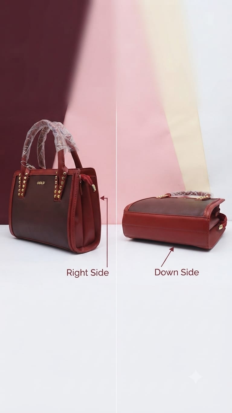 Edone Premium PU Leather Party Handbag with Long Strap in Black, Maroon, Off-White, Camel, Pink & Tan | Elegant Multi-Compartment Evening Purse