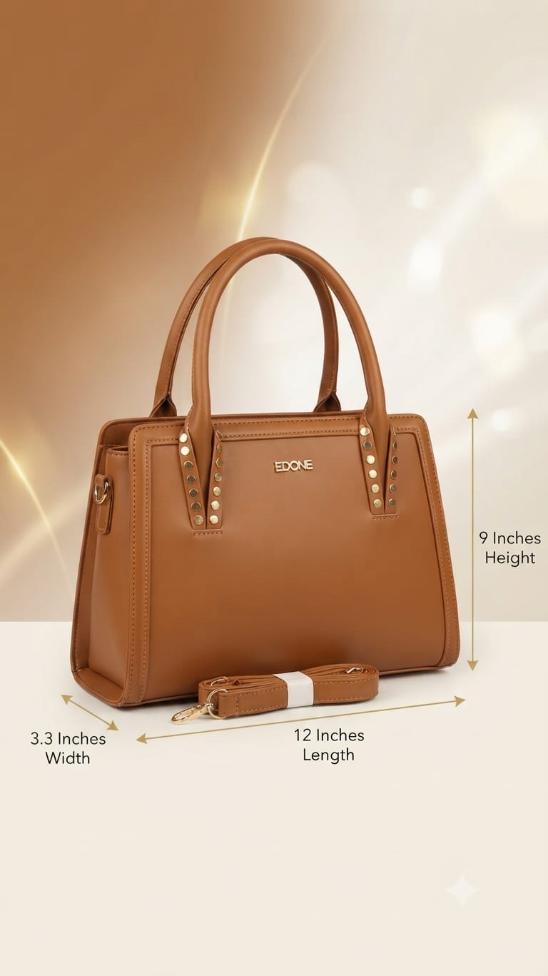 Edone Premium PU Leather Party Handbag with Long Strap in Black, Maroon, Off-White, Camel, Pink & Tan | Elegant Multi-Compartment Evening Purse