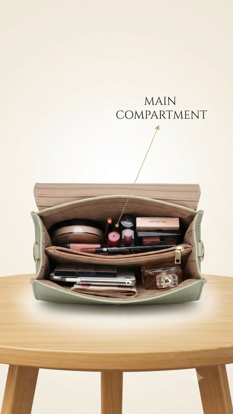 Imported Premium PU Leather Party Handbag with Long Strap in Black, Red, Green, Pink & Brown | Elegant Multi-Compartment Evening Purse