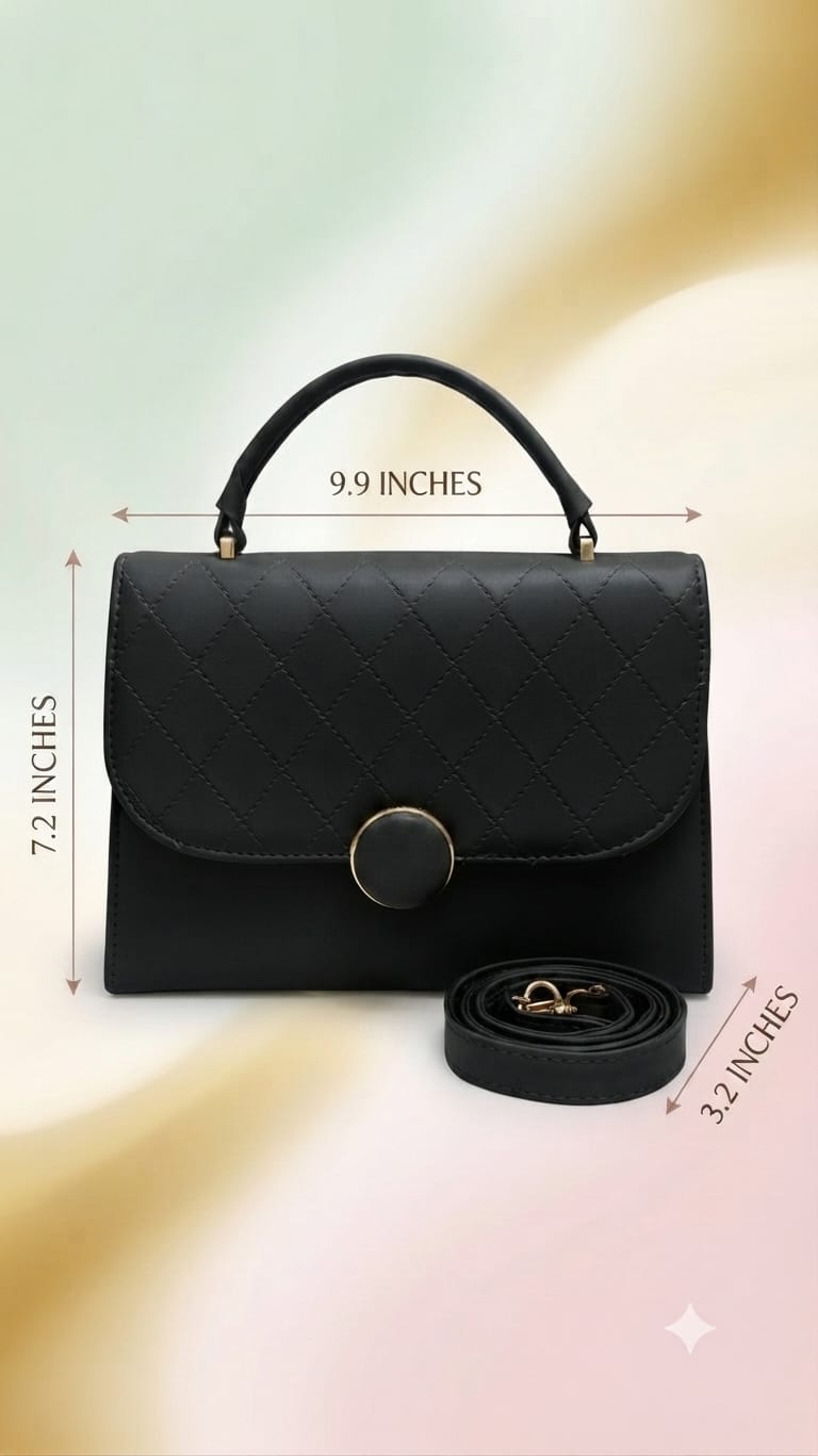 Imported Premium PU Leather Party Handbag with Long Strap in Black, Red, Green, Pink & Brown | Elegant Multi-Compartment Evening Purse