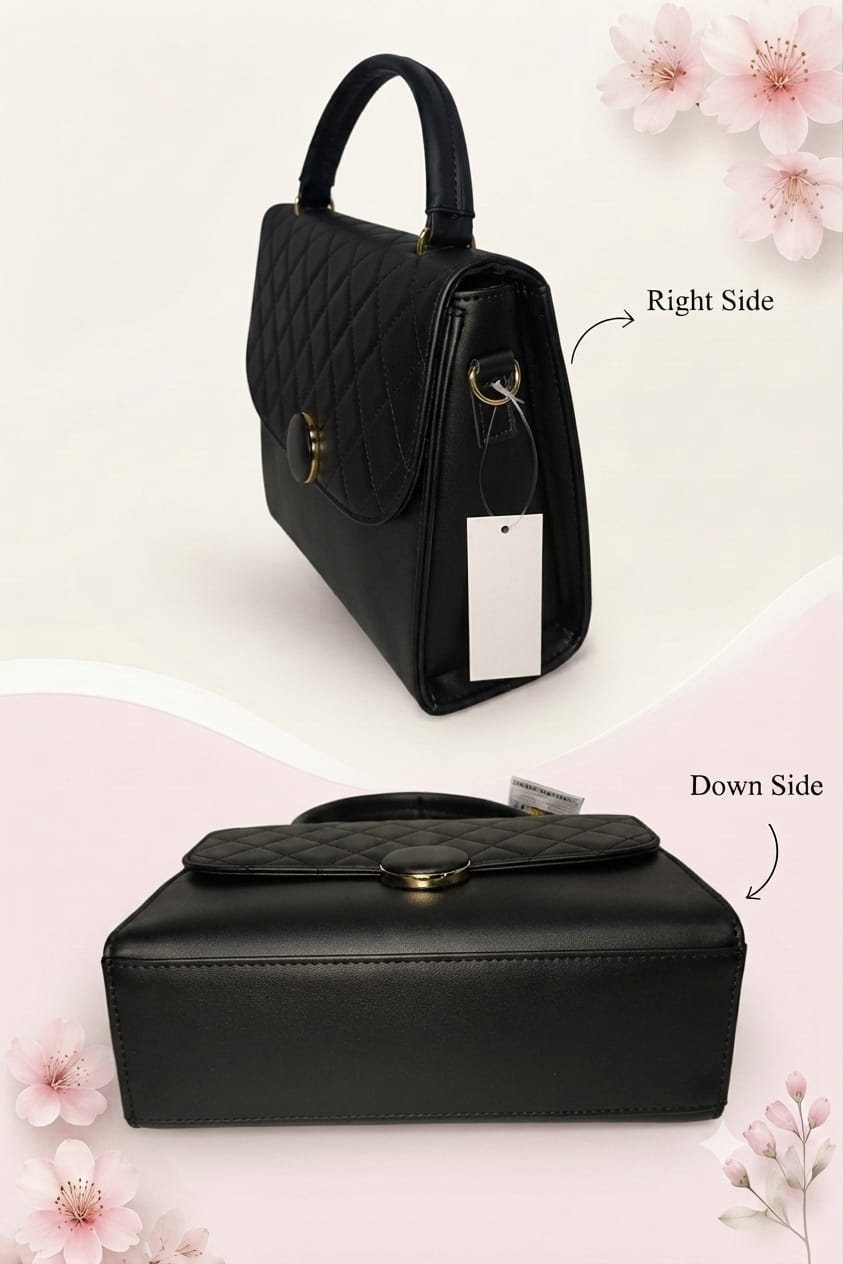 Imported Premium PU Leather Party Handbag with Long Strap in Black, Red, Green, Pink & Brown | Elegant Multi-Compartment Evening Purse