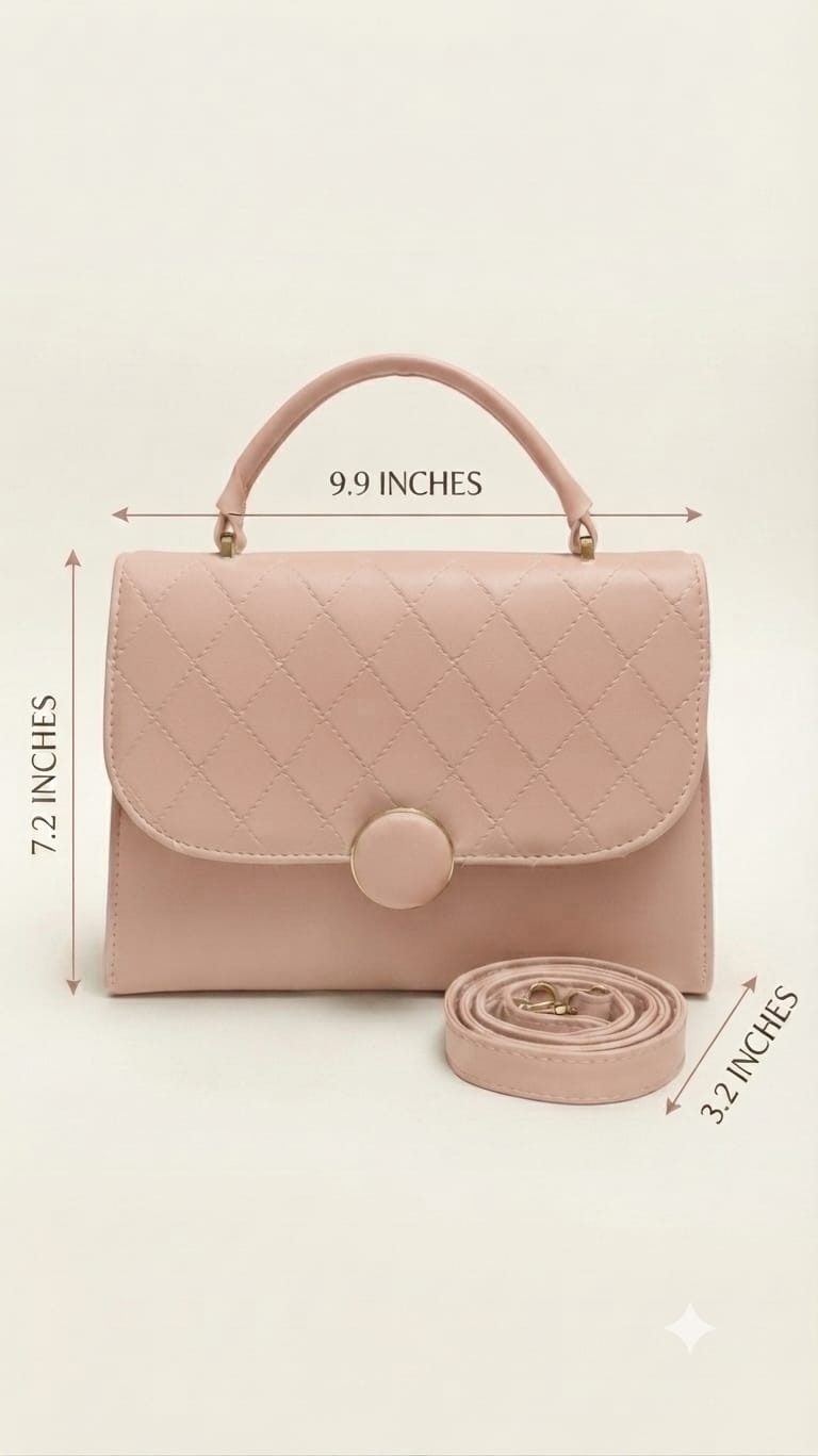 Imported Premium PU Leather Party Handbag with Long Strap in Black, Red, Green, Pink & Brown | Elegant Multi-Compartment Evening Purse
