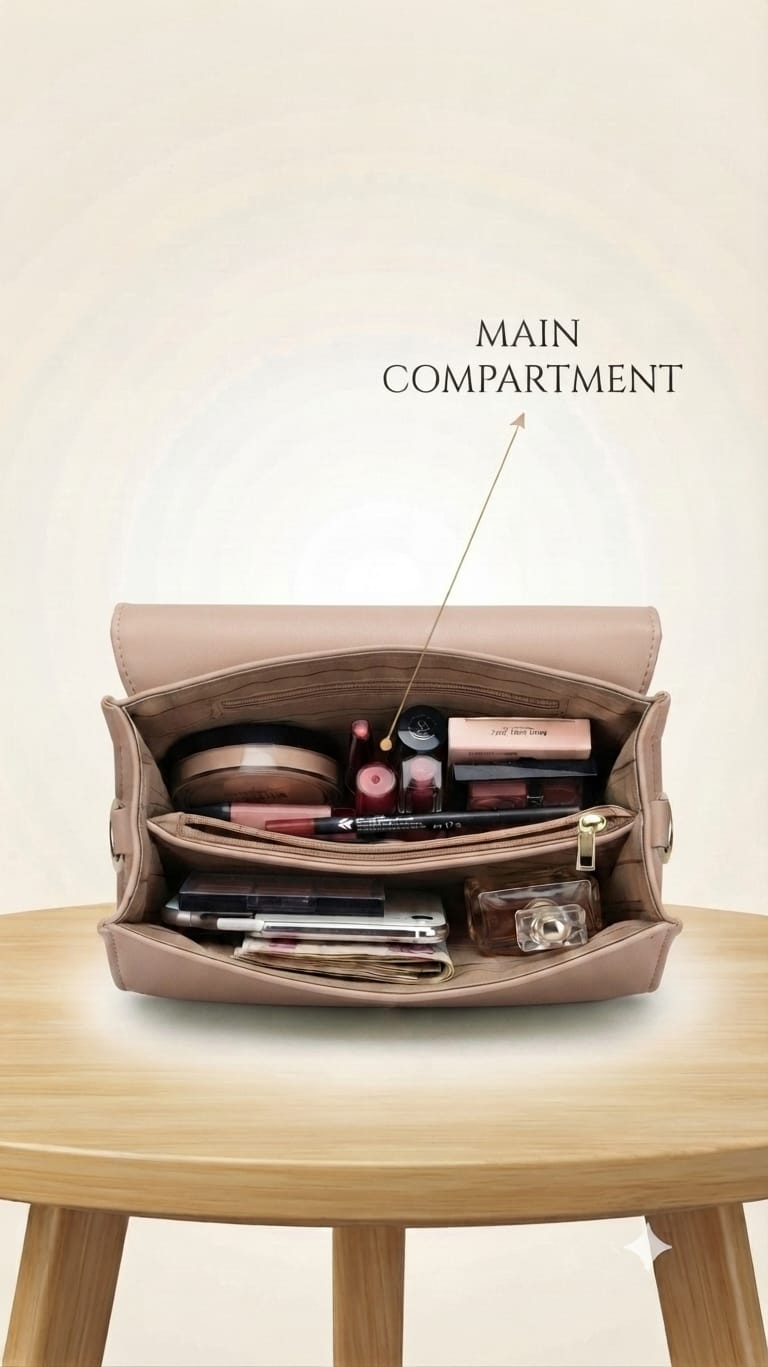 Imported Premium PU Leather Party Handbag with Long Strap in Black, Red, Green, Pink & Brown | Elegant Multi-Compartment Evening Purse