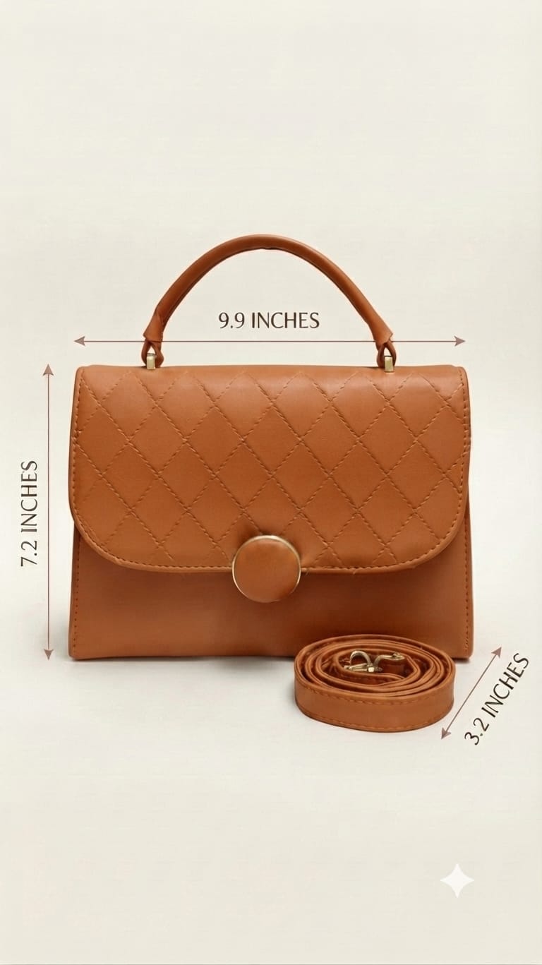 Imported Premium PU Leather Party Handbag with Long Strap in Black, Red, Green, Pink & Brown | Elegant Multi-Compartment Evening Purse