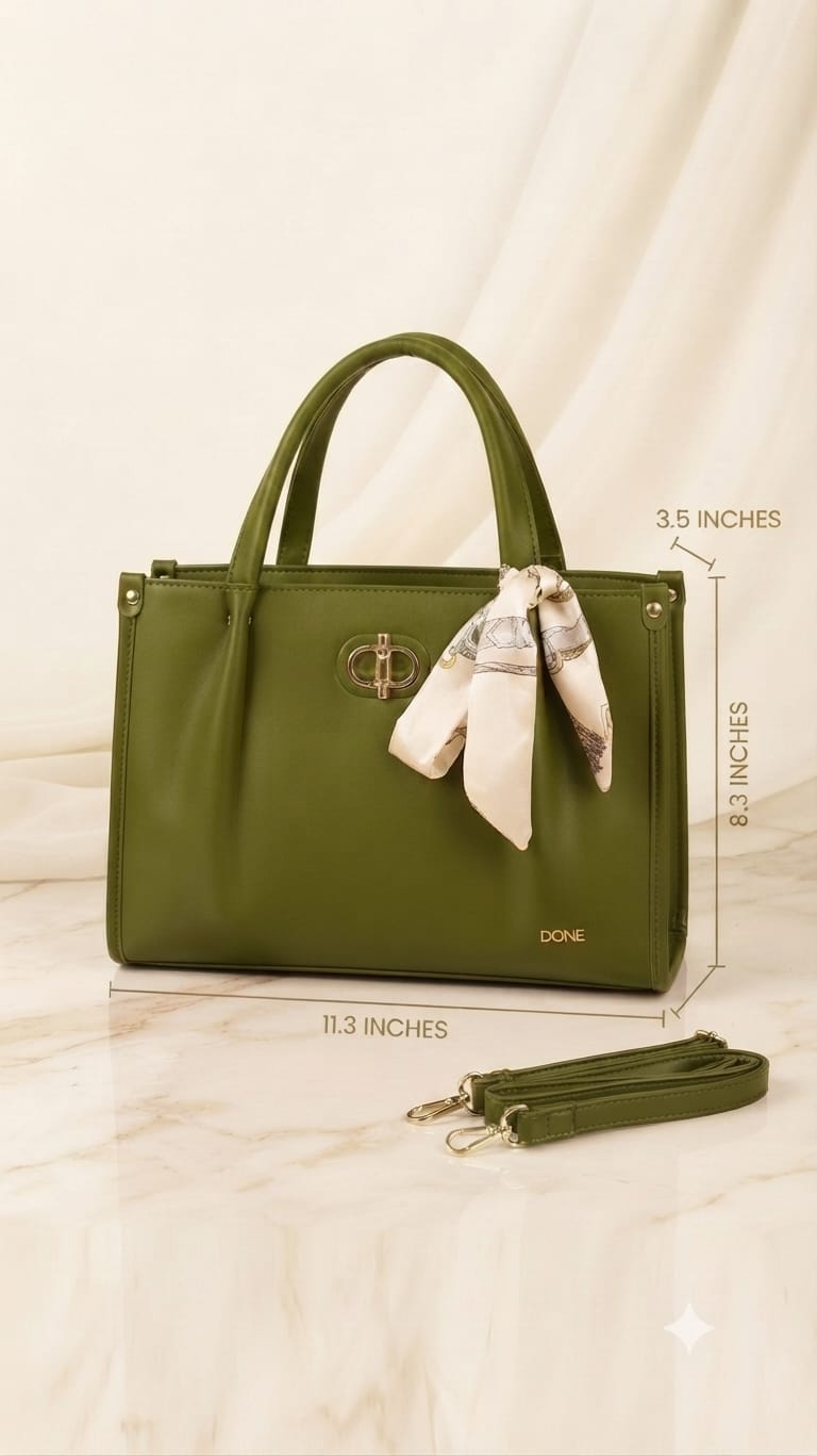 Edone Premium PU Leather Party Handbag with Long Strap in Red, Camel, Off-White & Green | Elegant Multi-Compartment Evening Purse