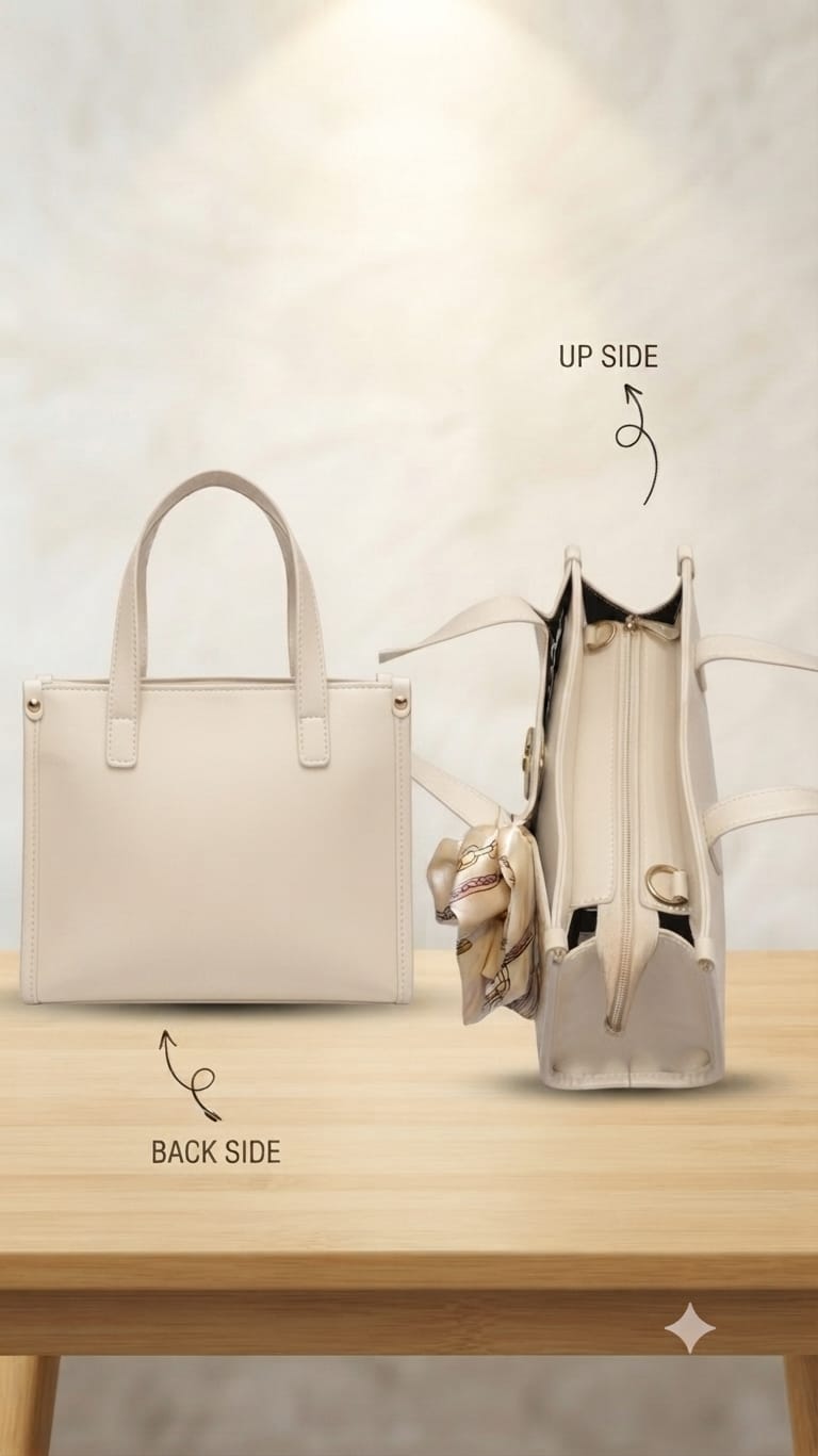 Edone Premium PU Leather Party Handbag with Long Strap in Red, Camel, Off-White & Green | Elegant Multi-Compartment Evening Purse