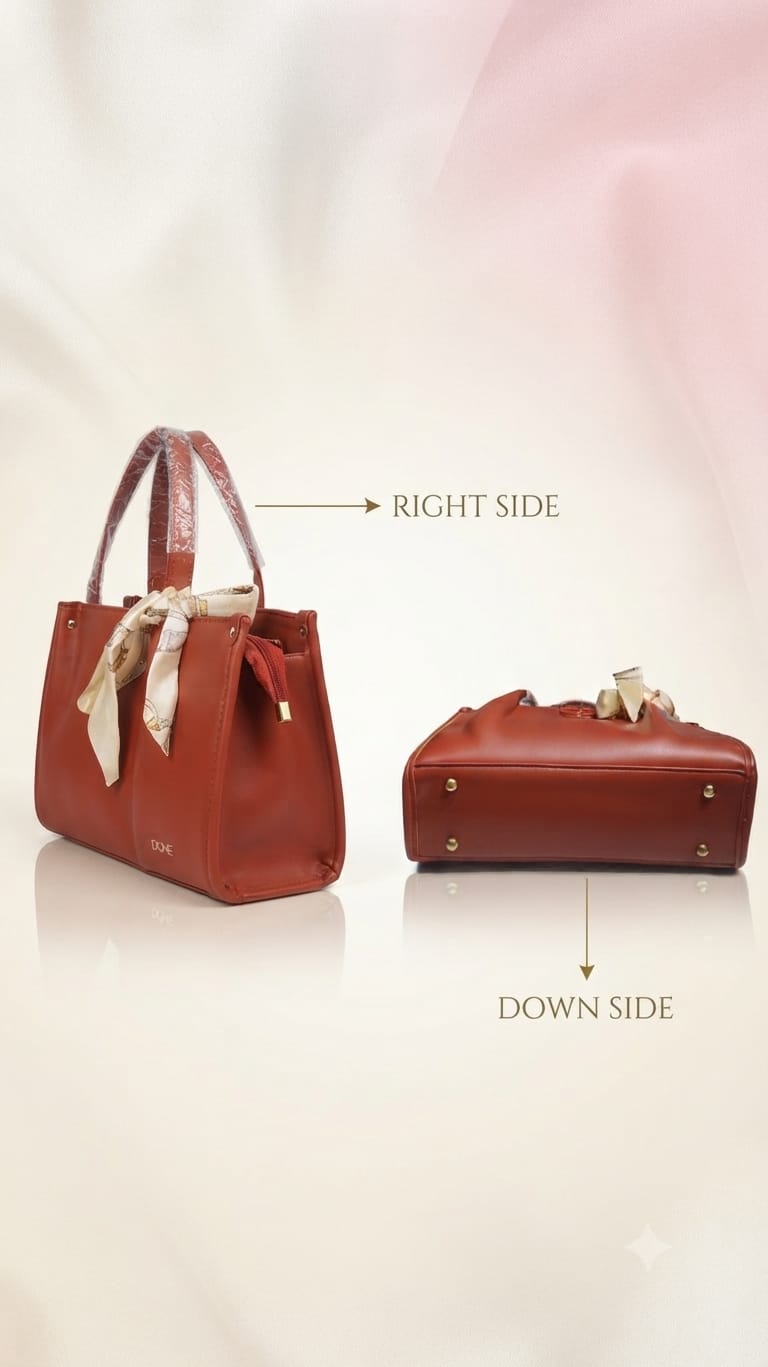 Edone Premium PU Leather Party Handbag with Long Strap in Red, Camel, Off-White & Green | Elegant Multi-Compartment Evening Purse