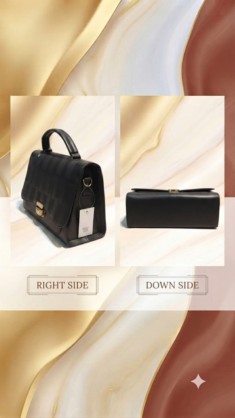 Imported Premium PU Leather Party Handbag with Long Strap | Elegant Multi-Compartment Evening Purse