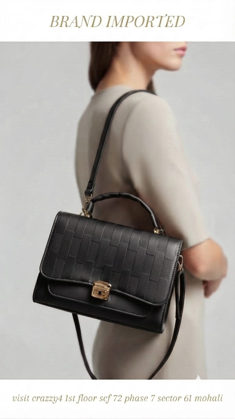 Imported Premium PU Leather Party Handbag with Long Strap | Elegant Multi-Compartment Evening Purse
