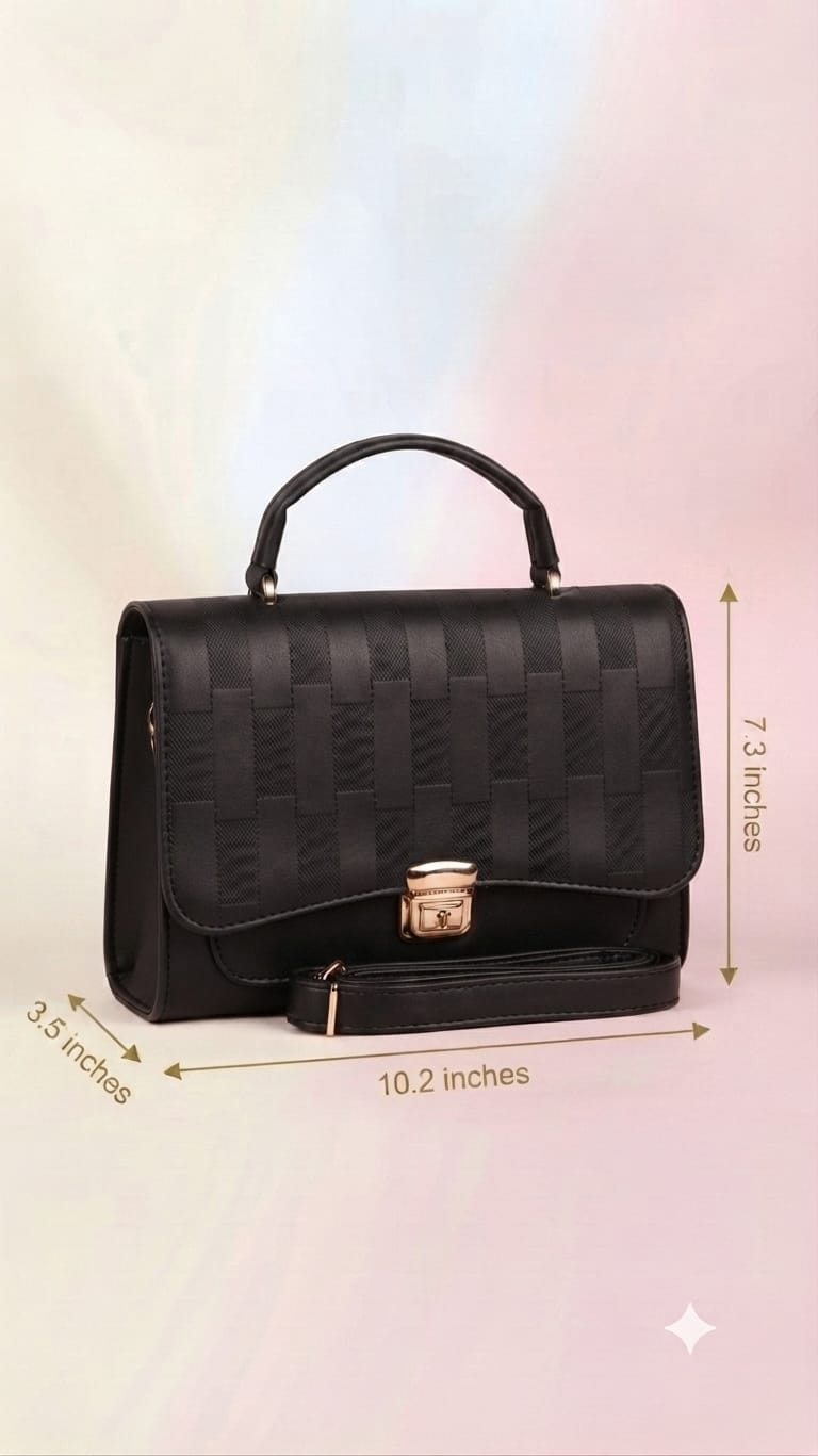 Imported Premium PU Leather Party Handbag with Long Strap | Elegant Multi-Compartment Evening Purse