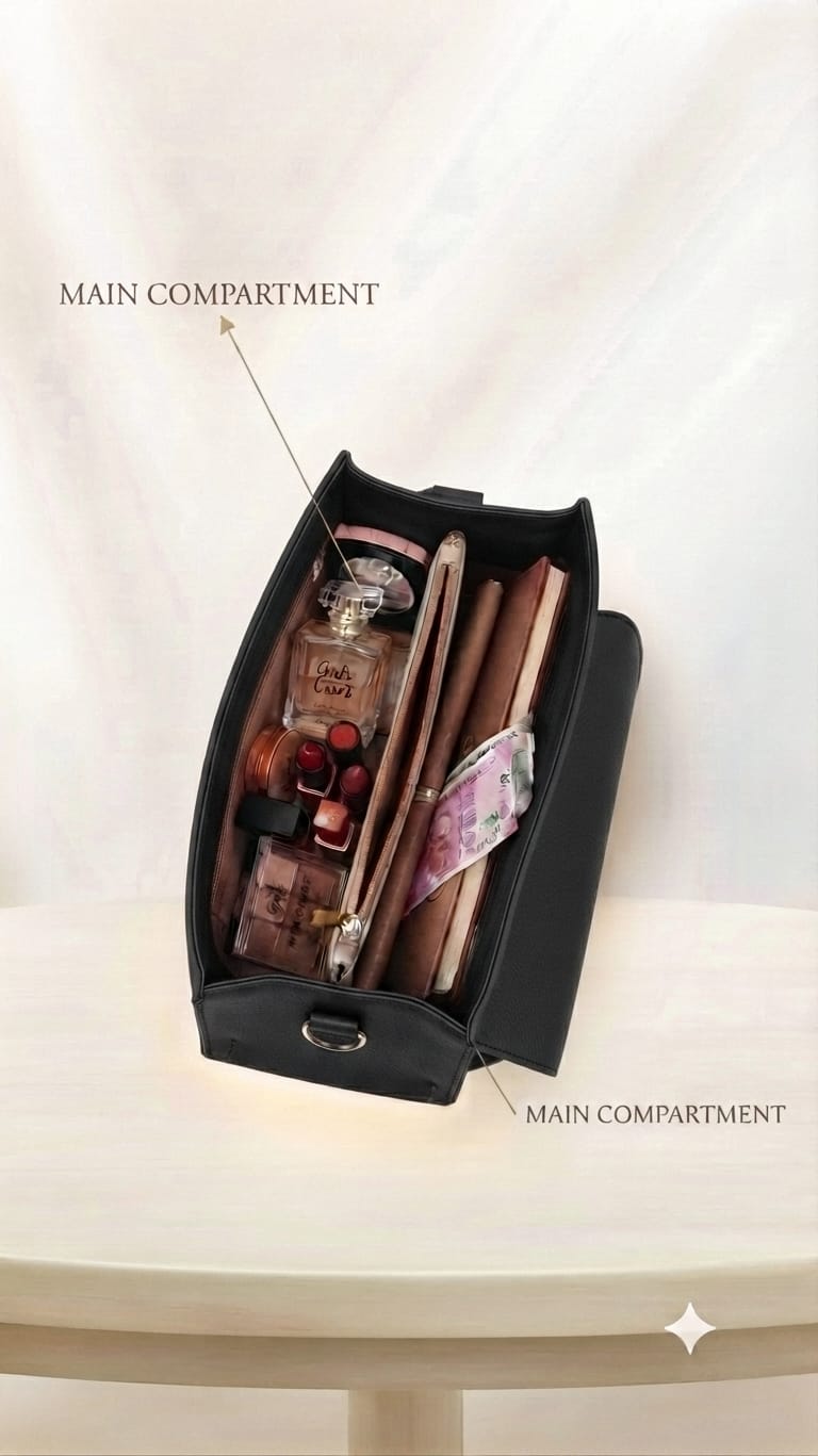 Imported Premium PU Leather Party Handbag with Long Strap | Elegant Multi-Compartment Evening Purse