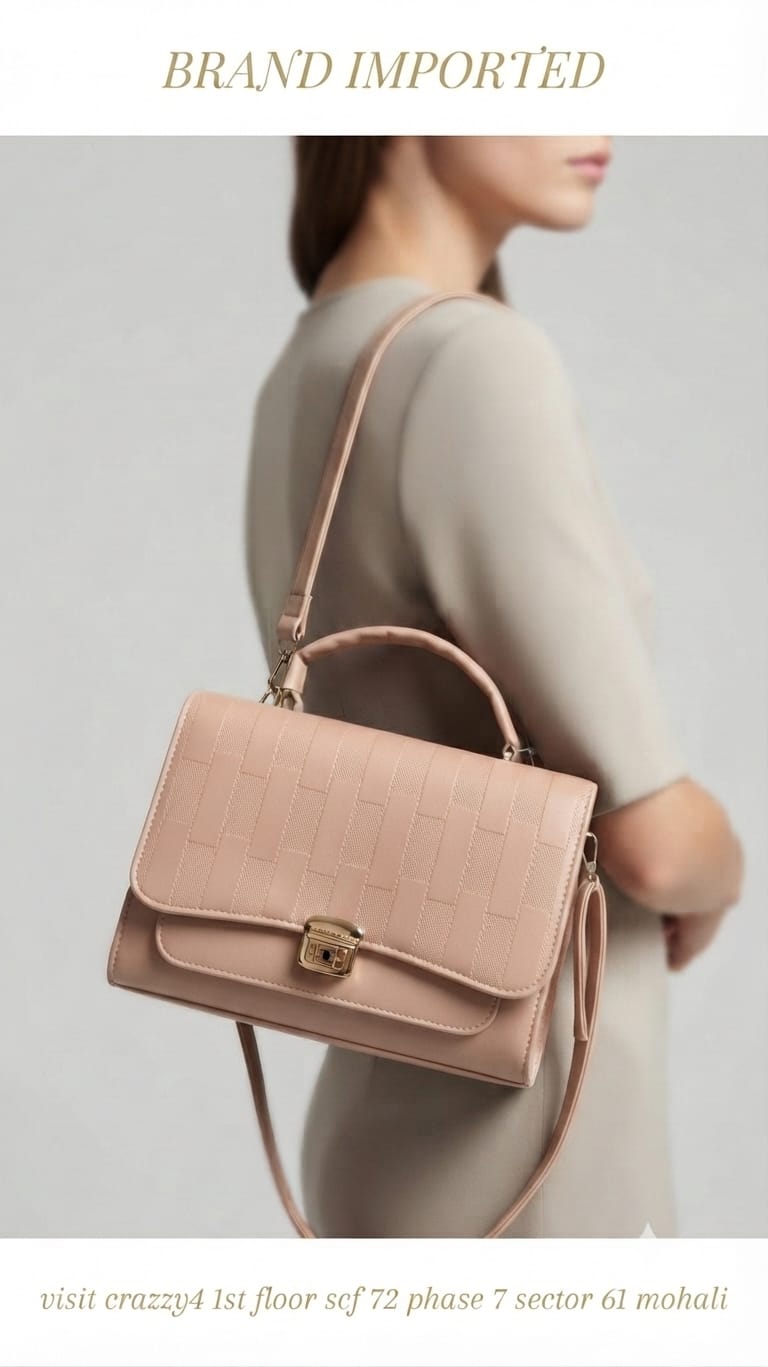 Imported Premium PU Leather Party Handbag with Long Strap | Elegant Multi-Compartment Evening Purse
