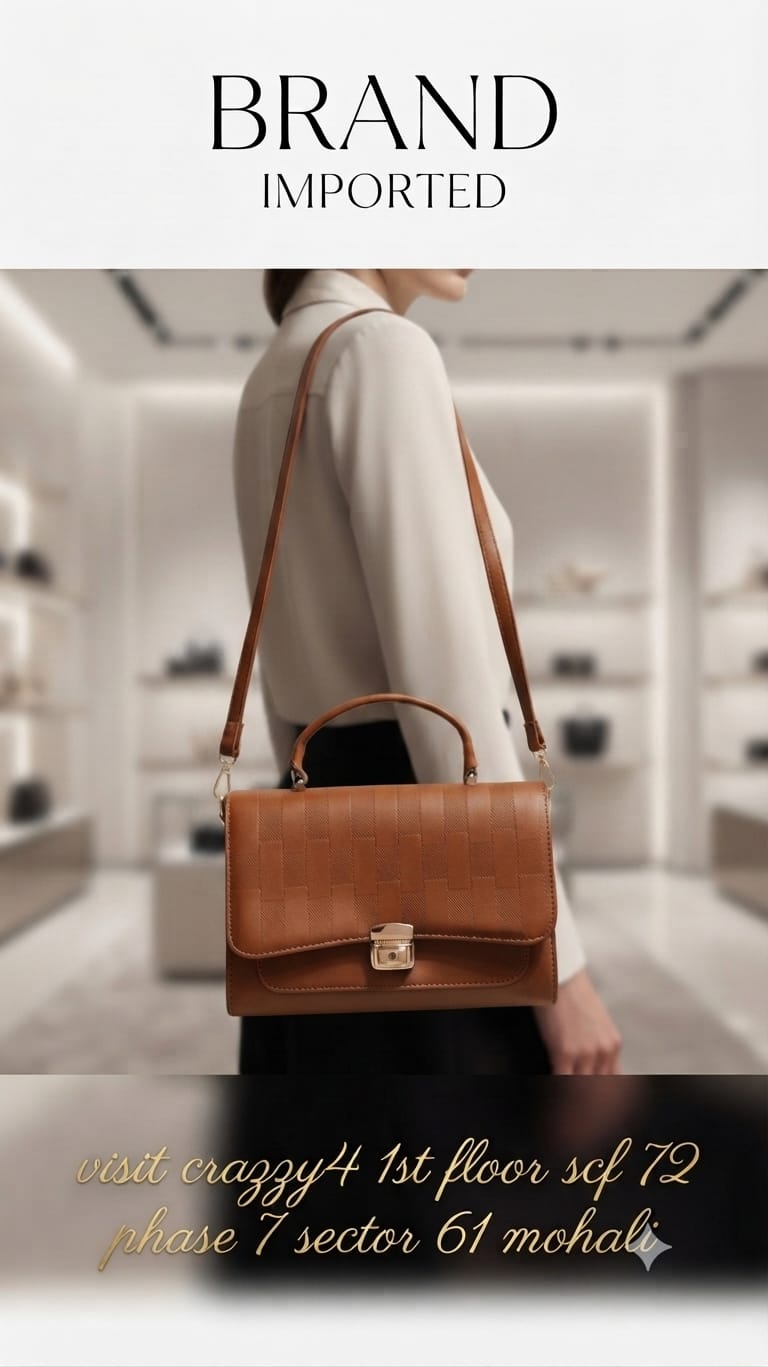 Imported Premium PU Leather Party Handbag with Long Strap | Elegant Multi-Compartment Evening Purse
