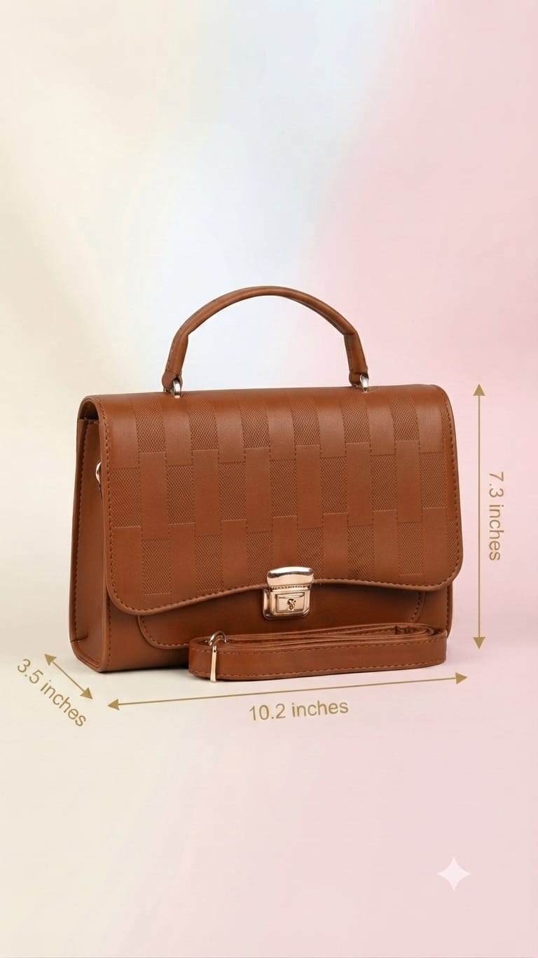 Imported Premium PU Leather Party Handbag with Long Strap | Elegant Multi-Compartment Evening Purse