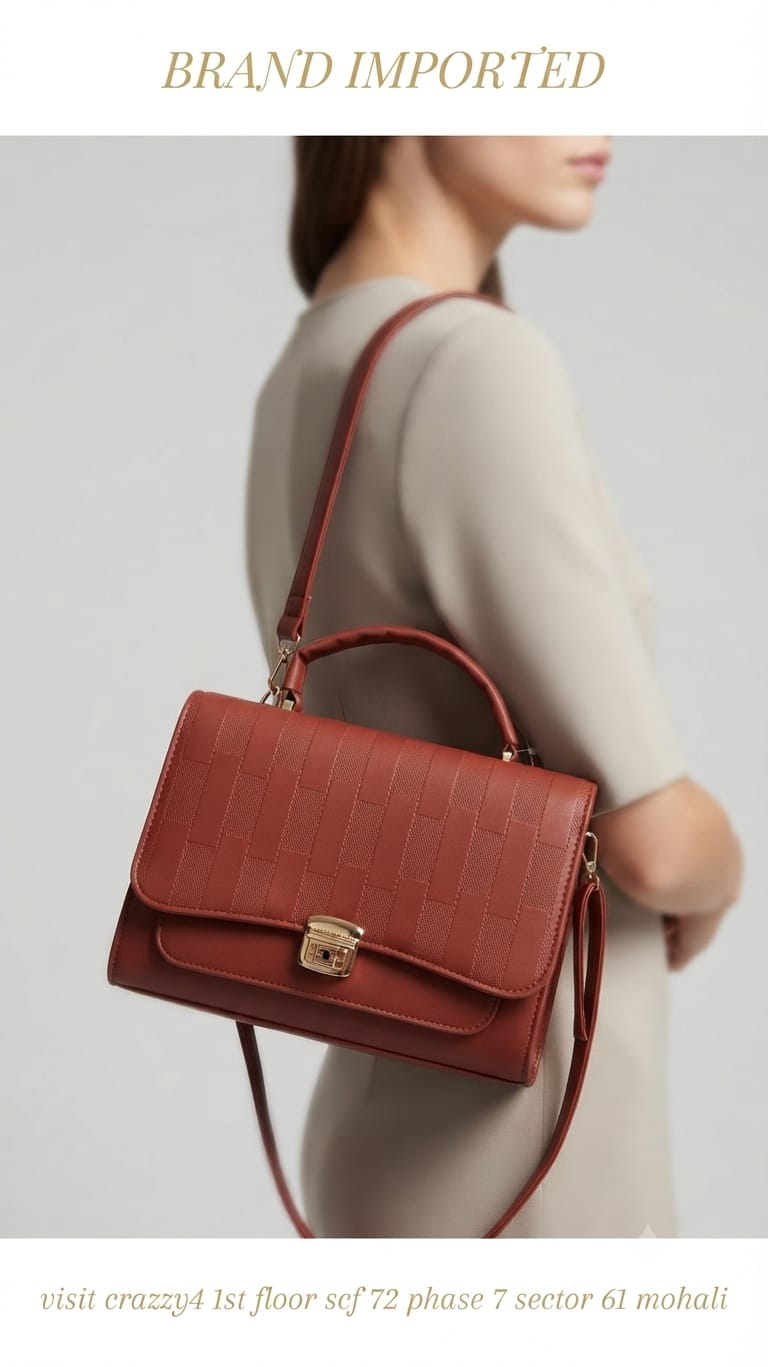Imported Premium PU Leather Party Handbag with Long Strap | Elegant Multi-Compartment Evening Purse