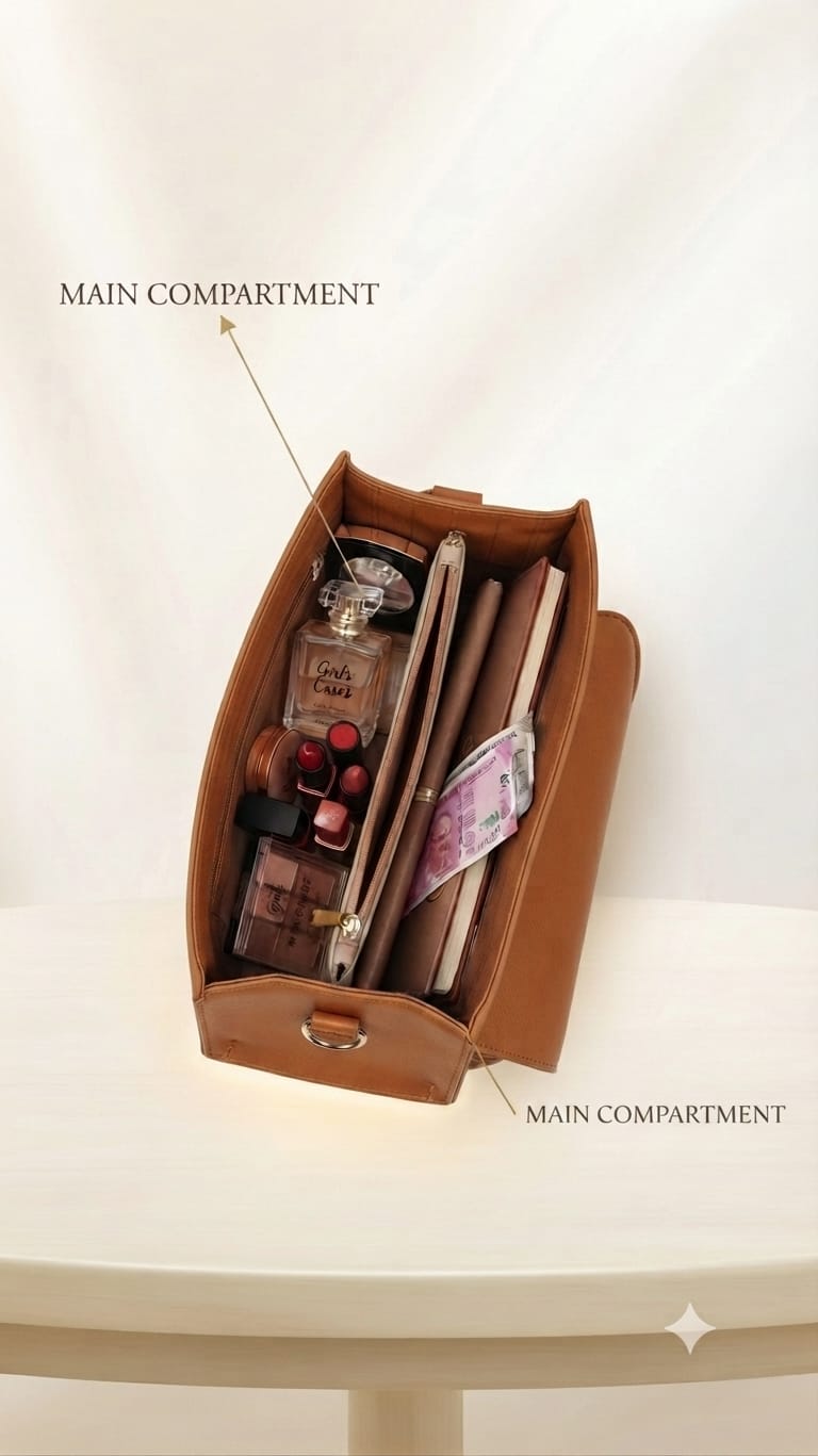 Imported Premium PU Leather Party Handbag with Long Strap | Elegant Multi-Compartment Evening Purse