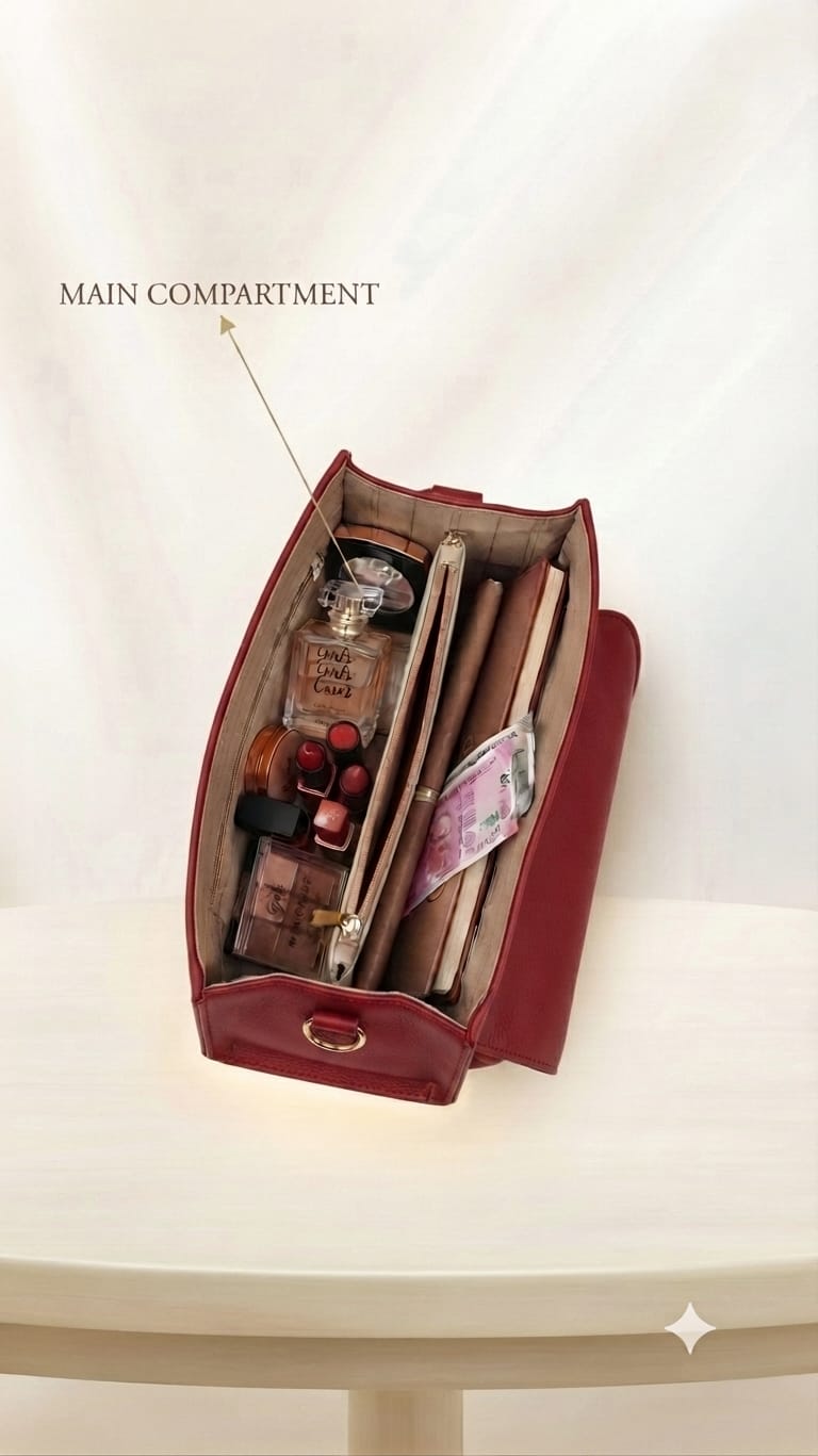 Imported Premium PU Leather Party Handbag with Long Strap | Elegant Multi-Compartment Evening Purse