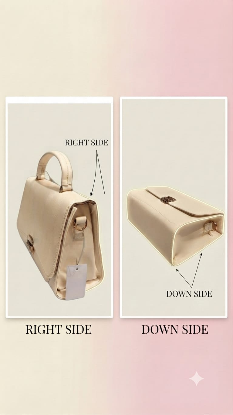 Imported Premium PU Leather Party Handbag with Long Strap | Elegant Multi-Compartment Evening Purse