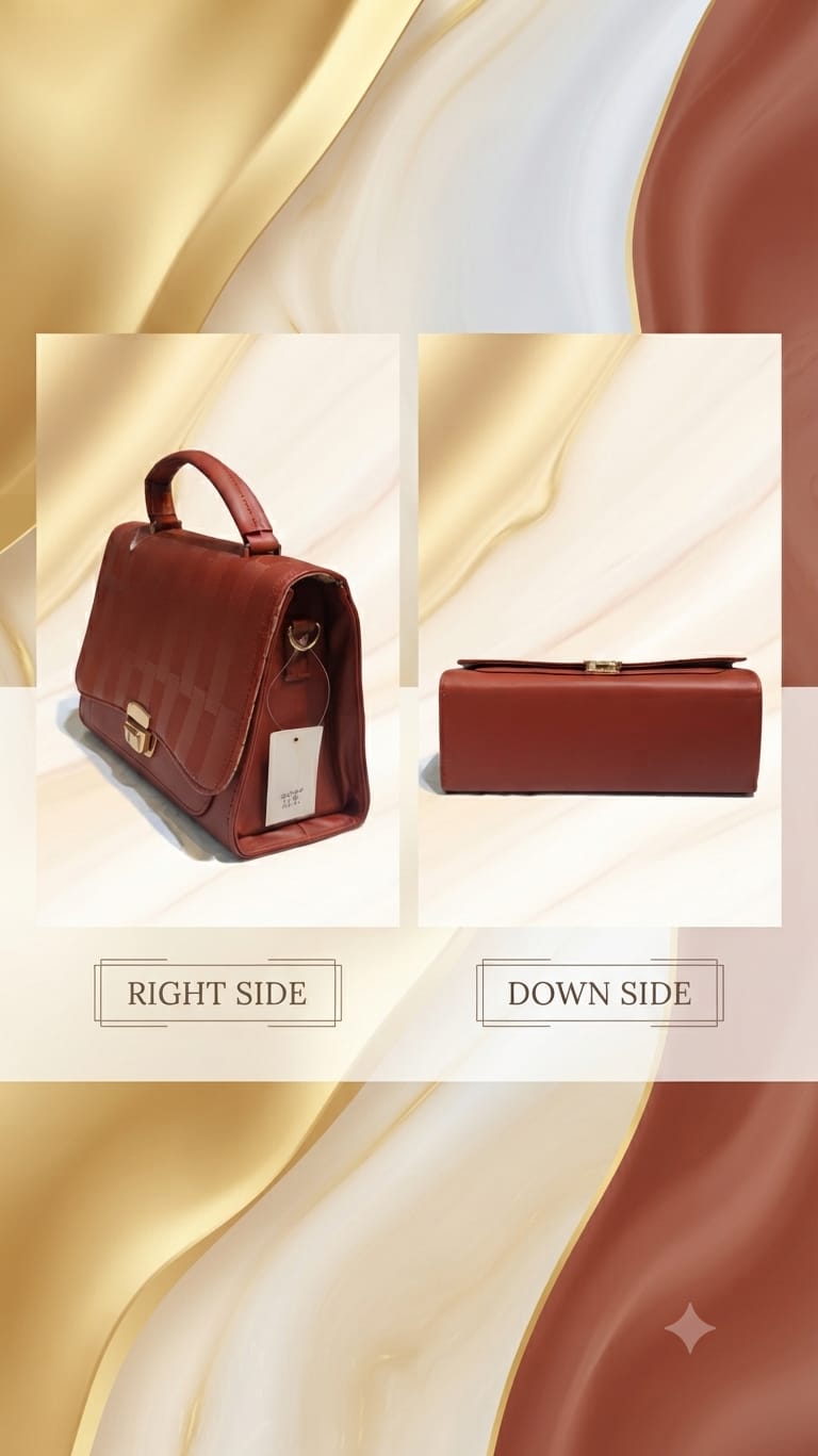 Imported Premium PU Leather Party Handbag with Long Strap | Elegant Multi-Compartment Evening Purse
