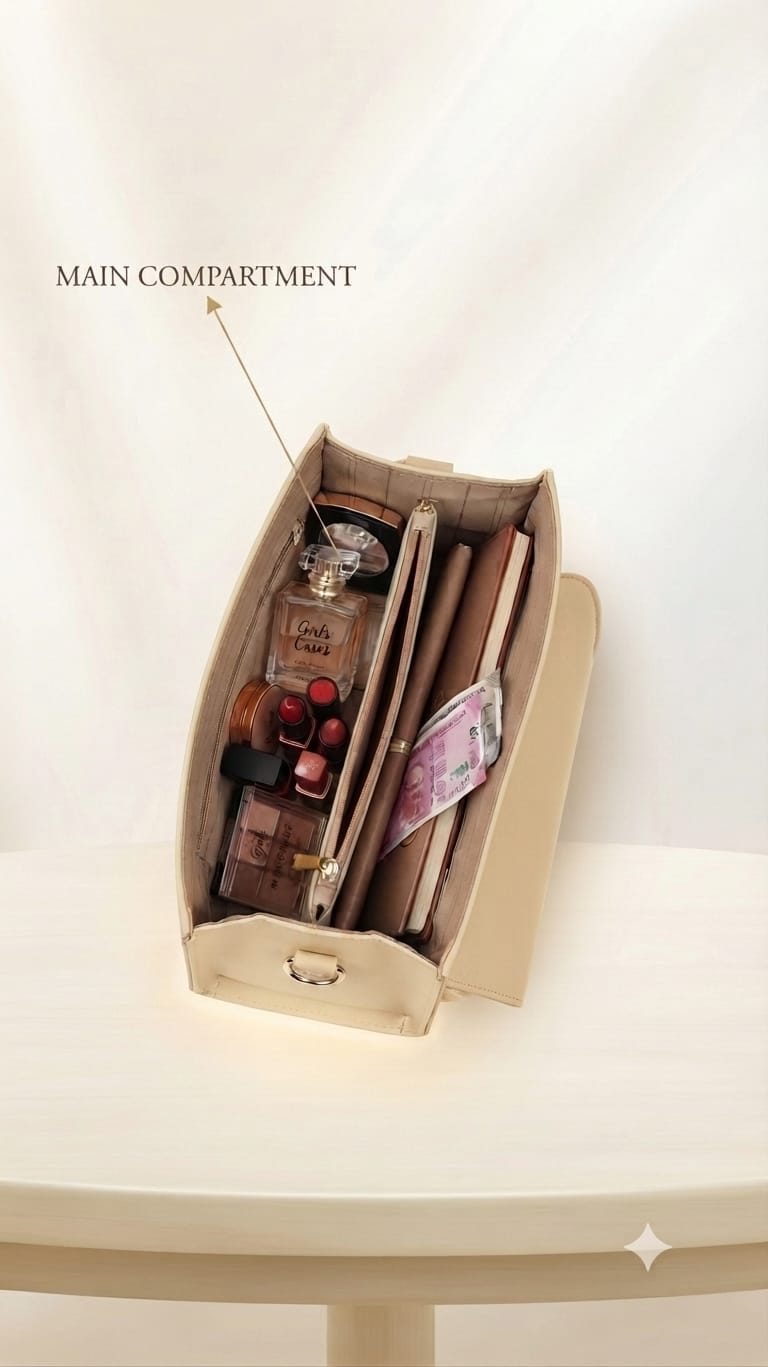 Imported Premium PU Leather Party Handbag with Long Strap | Elegant Multi-Compartment Evening Purse