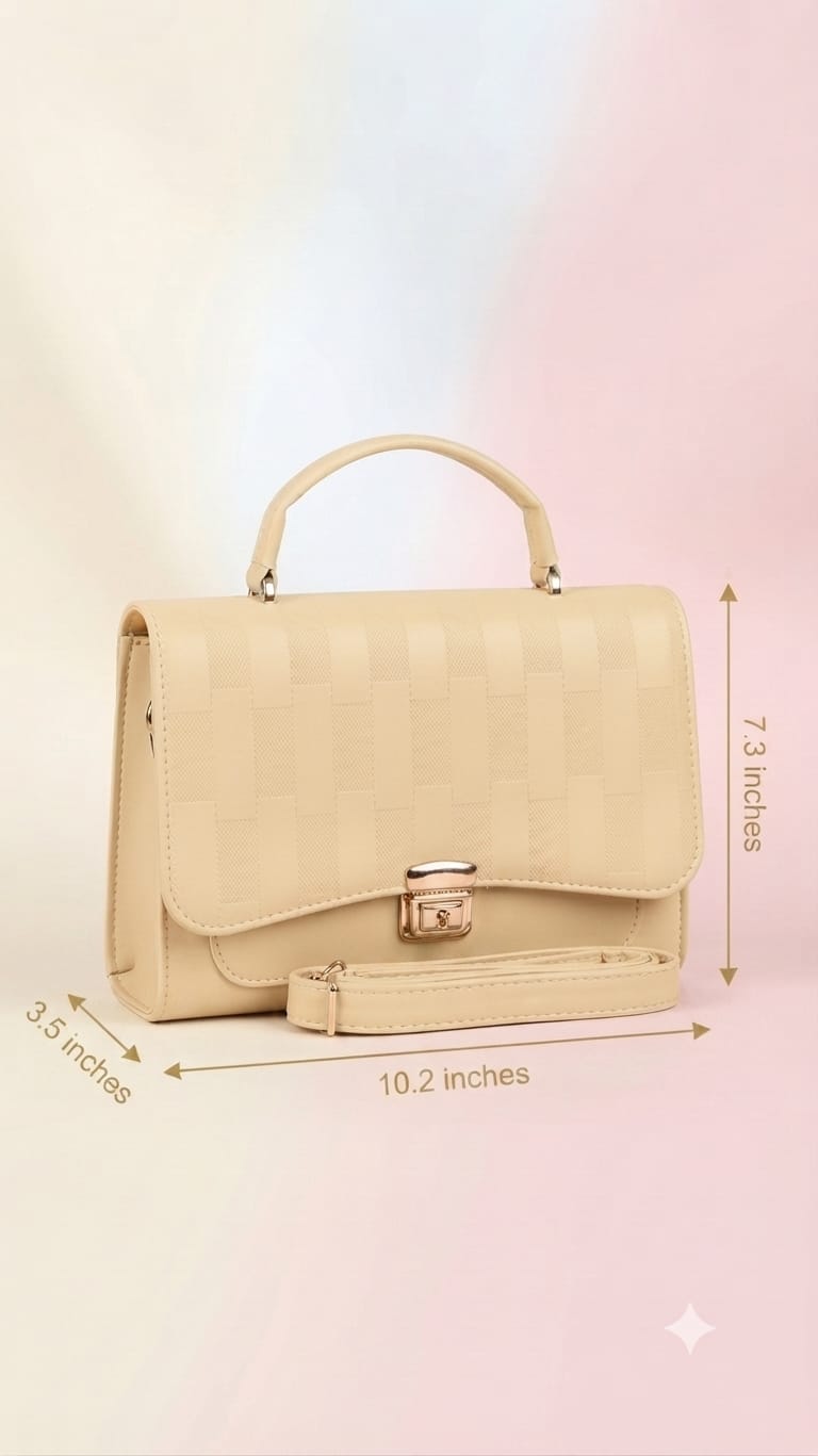 Imported Premium PU Leather Party Handbag with Long Strap | Elegant Multi-Compartment Evening Purse