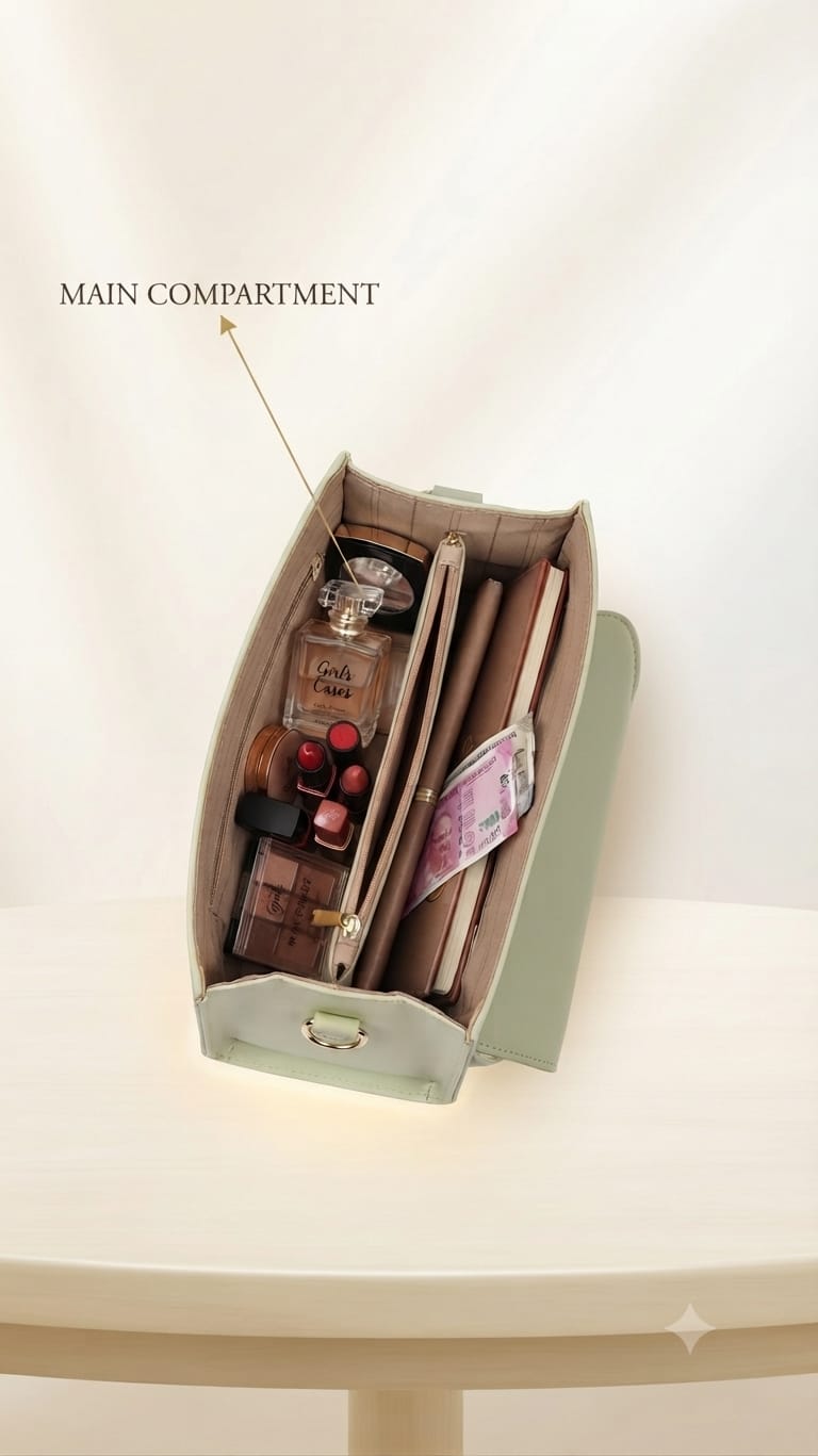 Imported Premium PU Leather Party Handbag with Long Strap | Elegant Multi-Compartment Evening Purse