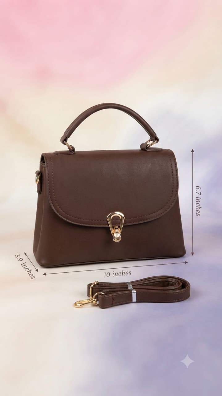 Imported Premium PU Leather Semi-Formal Sling Handbag with Long Strap | Dual Zip & Multi-Compartment Purse