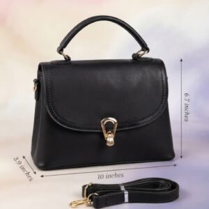 Imported Premium PU Leather Semi-Formal Sling Handbag with Long Strap | Dual Zip & Multi-Compartment Purse