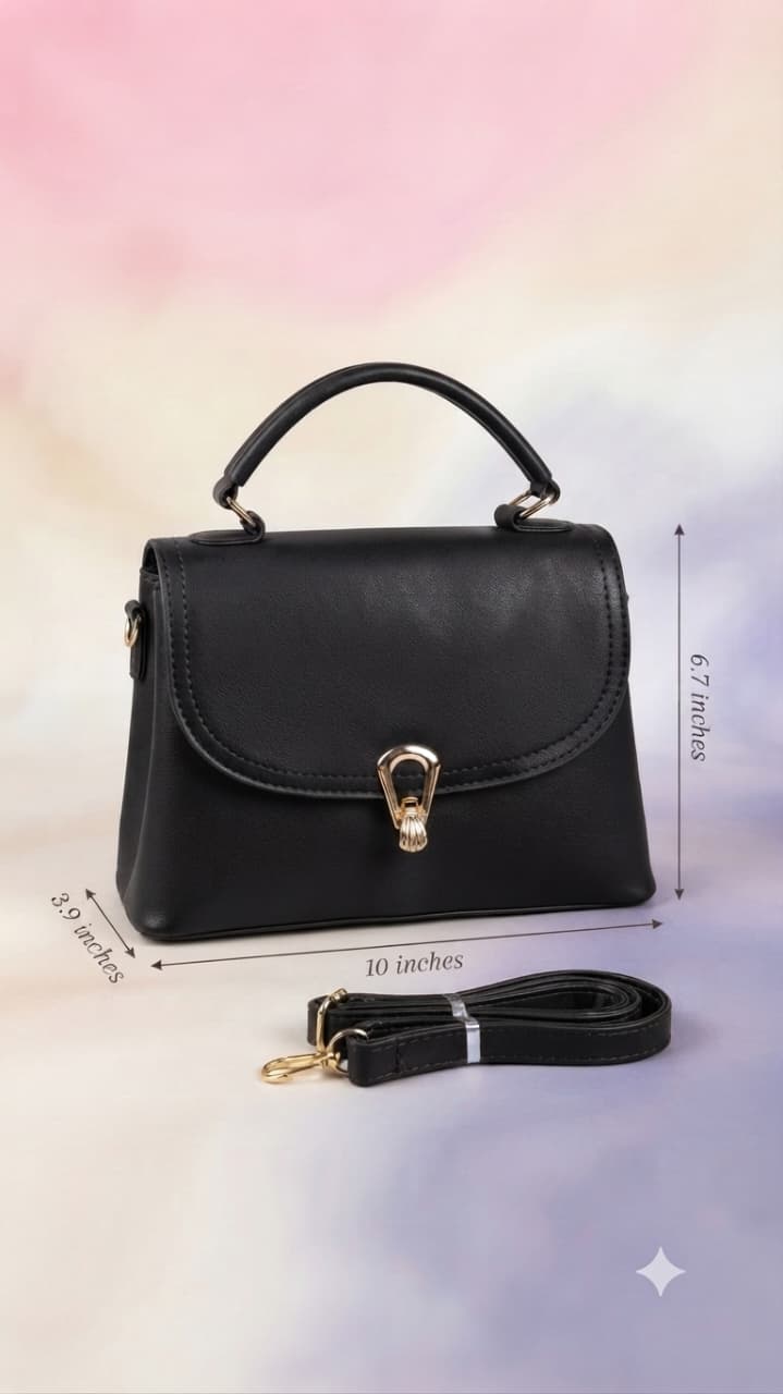 Imported Premium PU Leather Semi-Formal Sling Handbag with Long Strap | Dual Zip & Multi-Compartment Purse