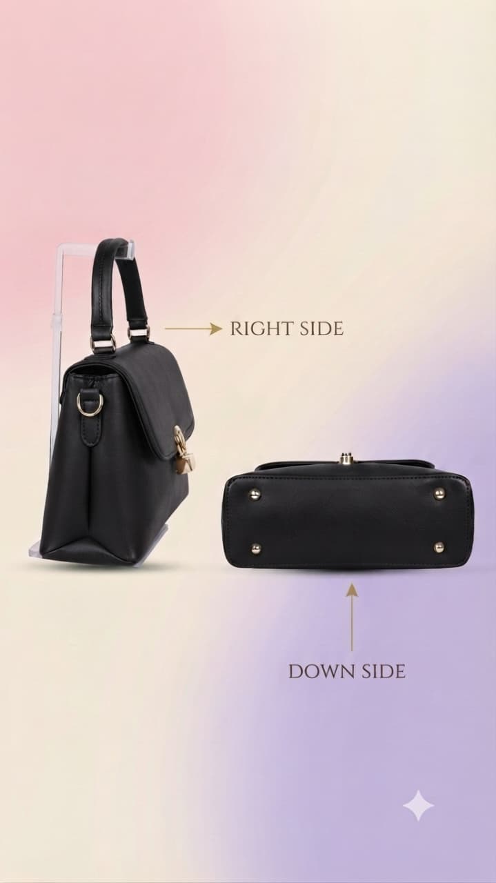 Imported Premium PU Leather Semi-Formal Sling Handbag with Long Strap | Dual Zip & Multi-Compartment Purse