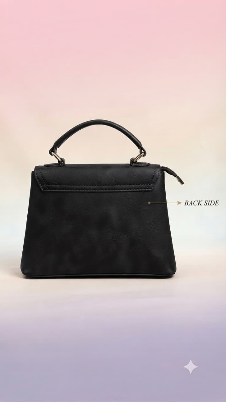 Imported Premium PU Leather Semi-Formal Sling Handbag with Long Strap | Dual Zip & Multi-Compartment Purse