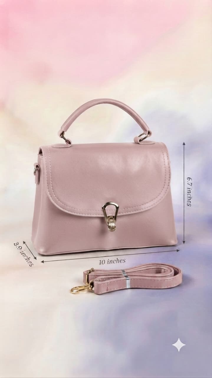 Imported Premium PU Leather Semi-Formal Sling Handbag with Long Strap | Dual Zip & Multi-Compartment Purse