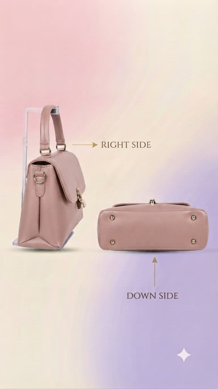Imported Premium PU Leather Semi-Formal Sling Handbag with Long Strap | Dual Zip & Multi-Compartment Purse
