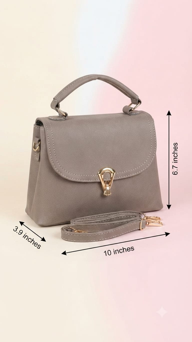 Imported Premium PU Leather Semi-Formal Sling Handbag with Long Strap | Dual Zip & Multi-Compartment Purse