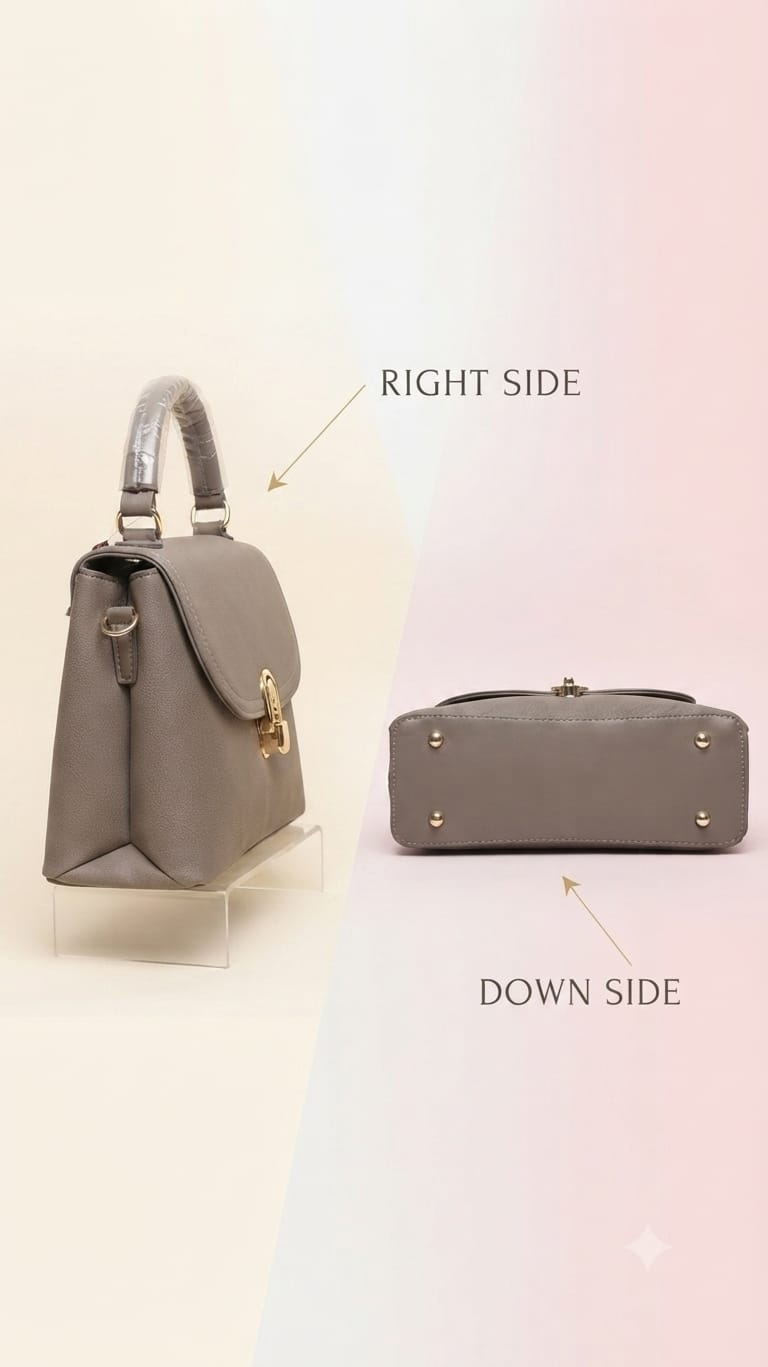 Imported Premium PU Leather Semi-Formal Sling Handbag with Long Strap | Dual Zip & Multi-Compartment Purse