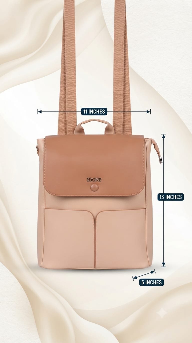 EDONE Premium PU Leather Backpack for Women | Multi-Compartment College, Office & Travel Bag
