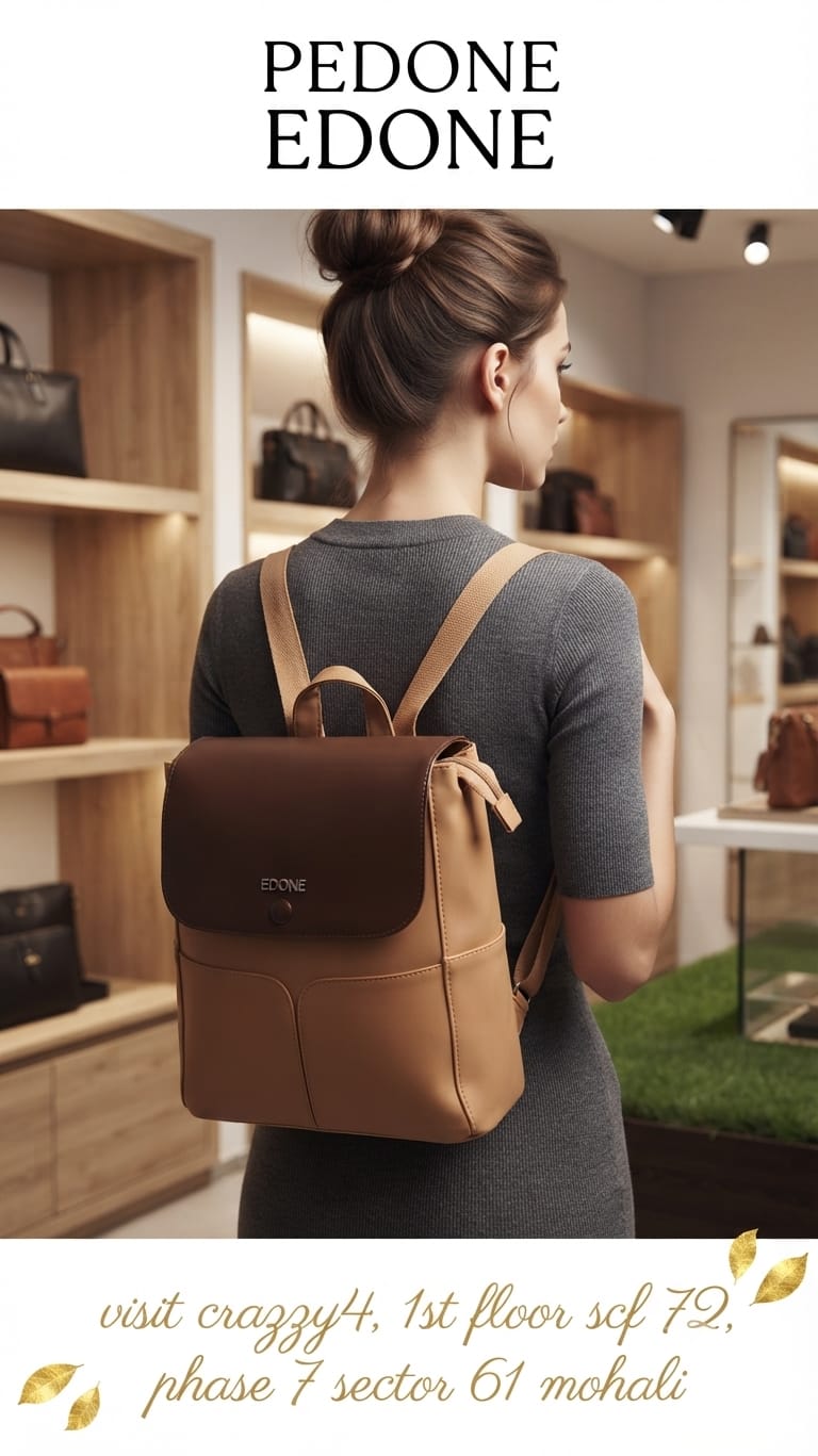 EDONE Premium PU Leather Backpack for Women | Multi-Compartment College, Office & Travel Bag