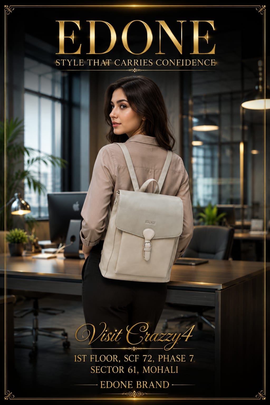 EDONE Premium PU Leather Backpack for Women | Multi-Compartment College, Office & Travel Bag (Copy)